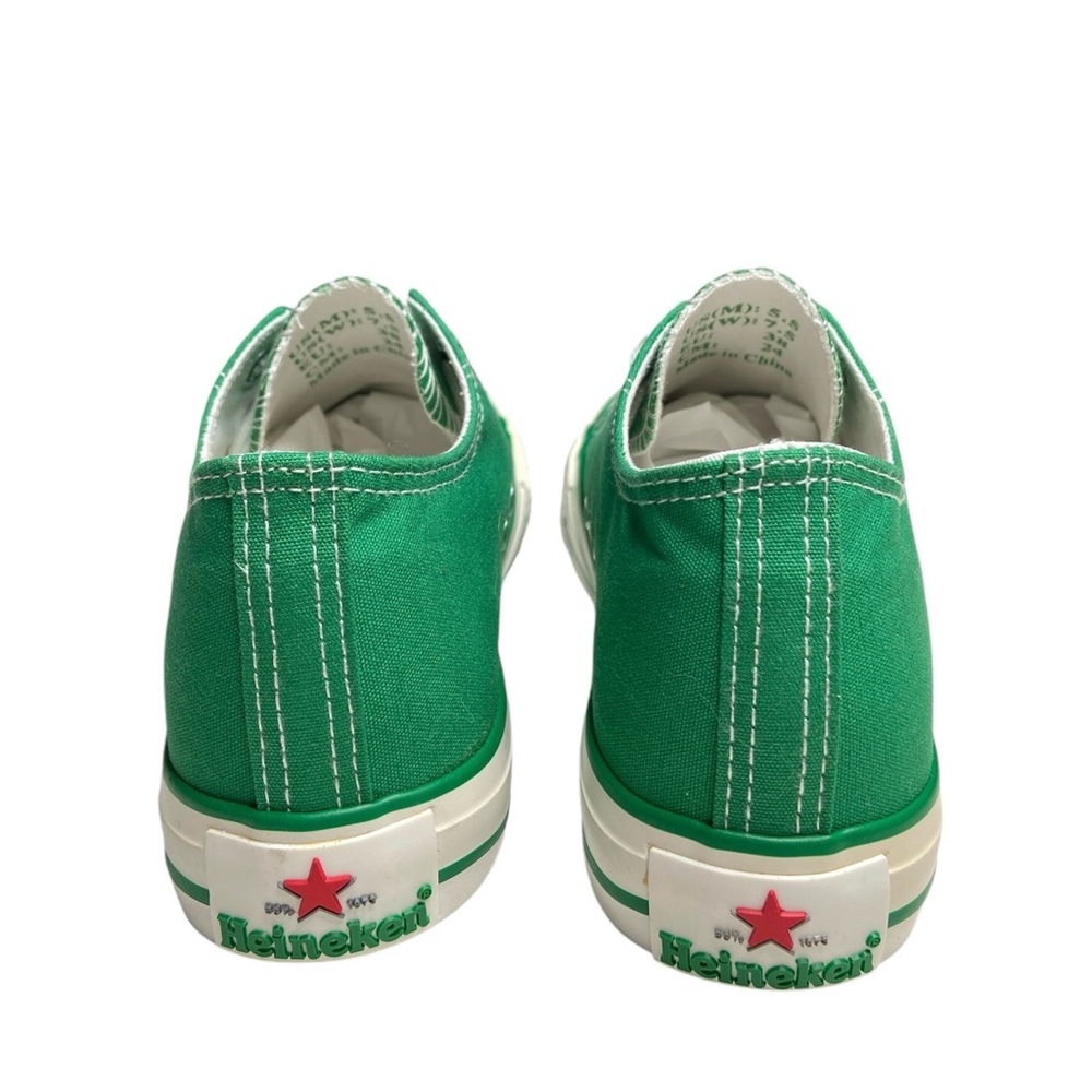 Heineken Green Canvas Low Top Sneaker Size 7.5 - Picture 9 of 10